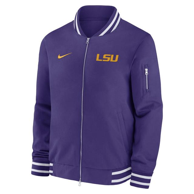 LSU Tigers Sideline Nike Mens College Full-Zip Bomber Jacket Product Image