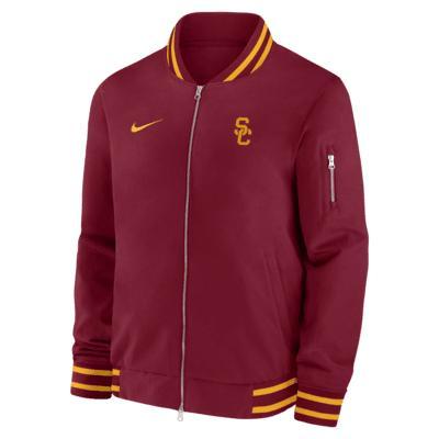 USC Trojans Sideline Men's Nike College Full-Zip Bomber Jacket Product Image