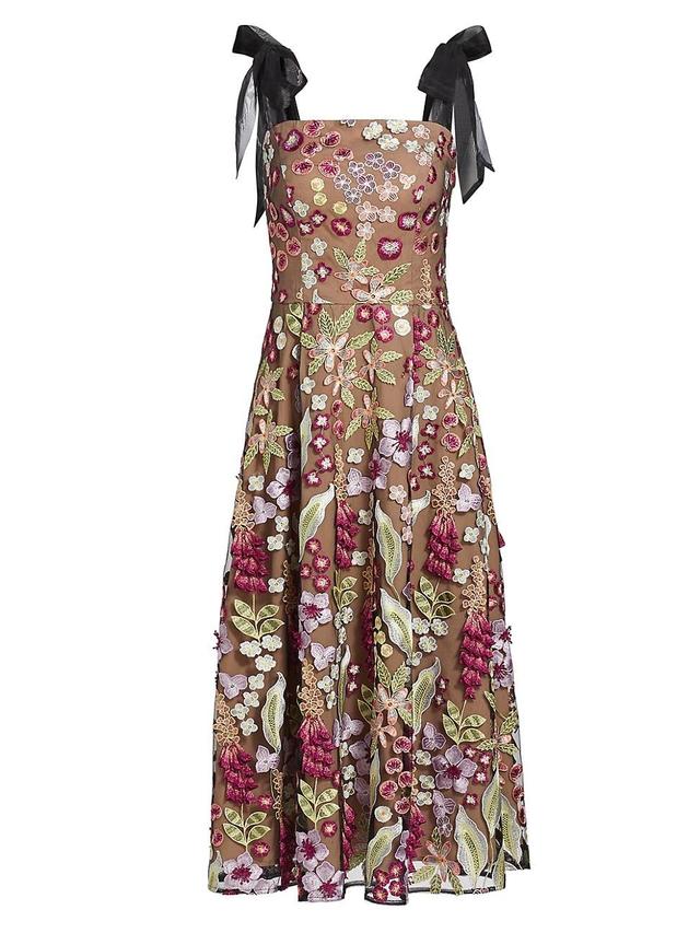 Womens Joliette Floral Embroidered Midi-Dress Product Image