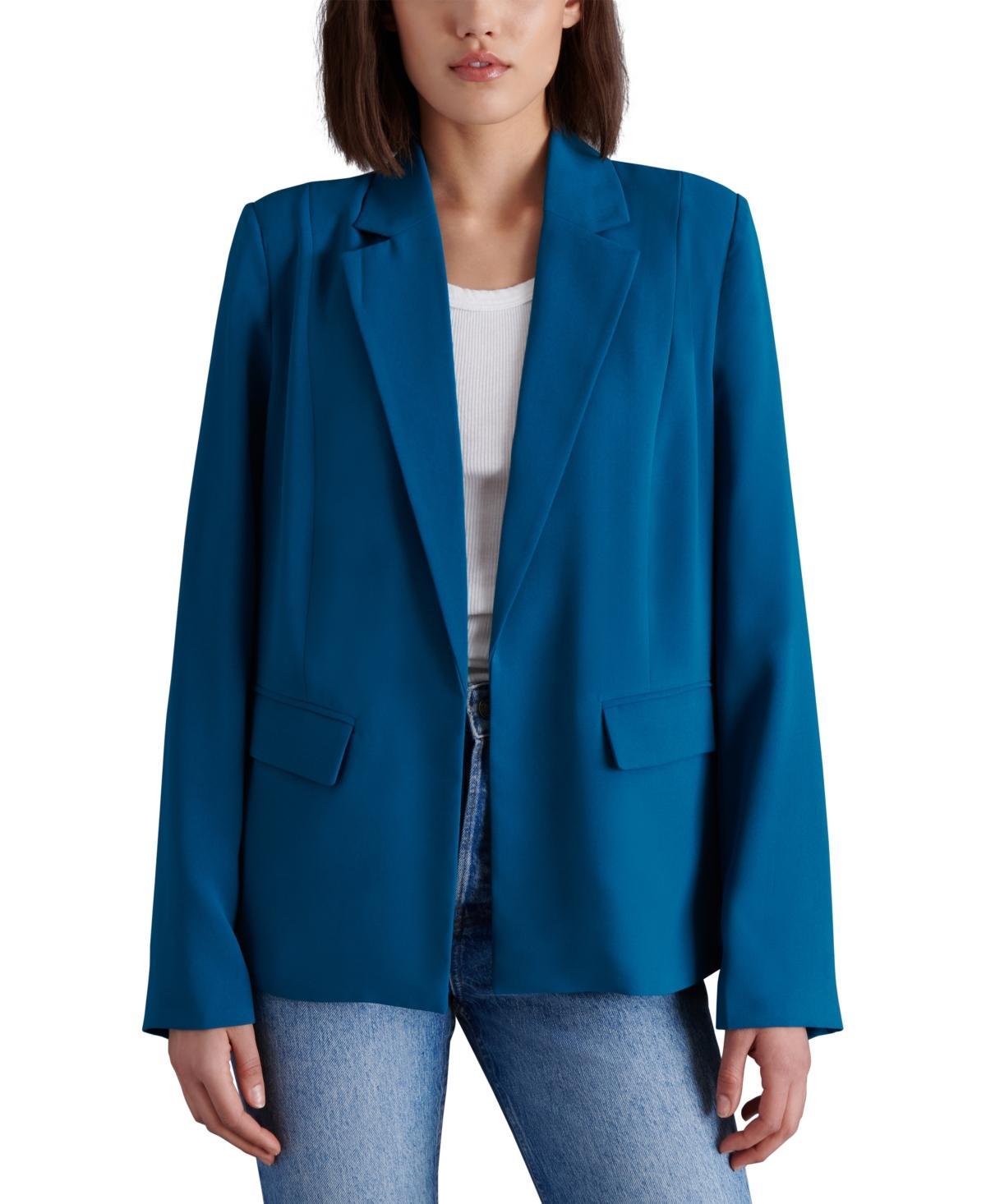 Steve Madden Payton Notch Collar Long Sleeve Side Pocket Fitted Blazer Product Image