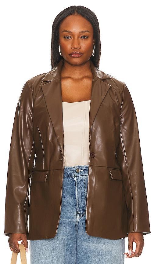 Chloe Faux Leather Blazer Product Image