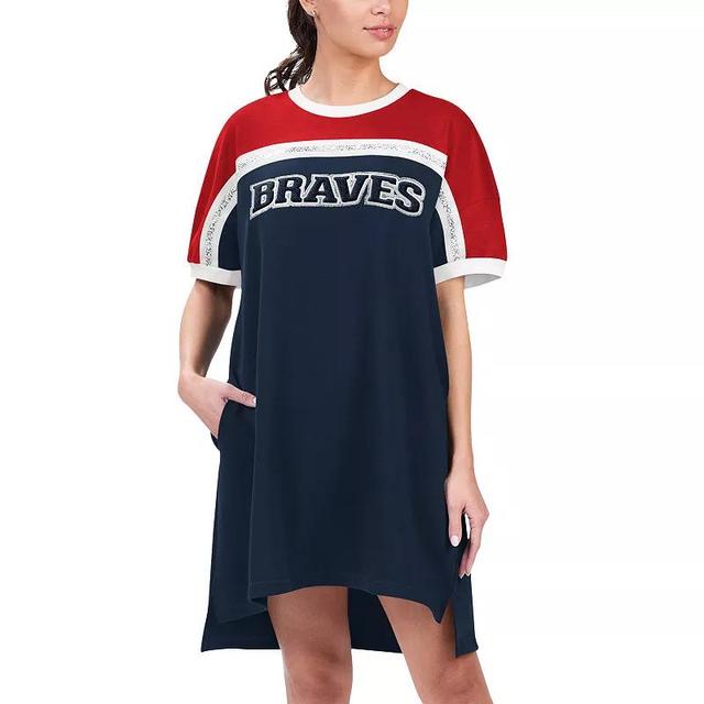 Womens G-III 4Her by Carl Banks /Red Atlanta Braves Circus Catch Sneaker Dress Blue Product Image