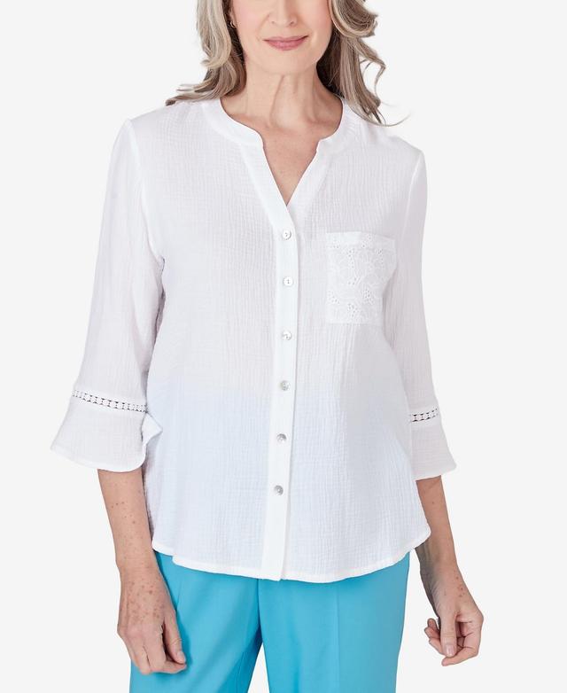 Women's Summer Breeze Button Down Gauze Top Product Image