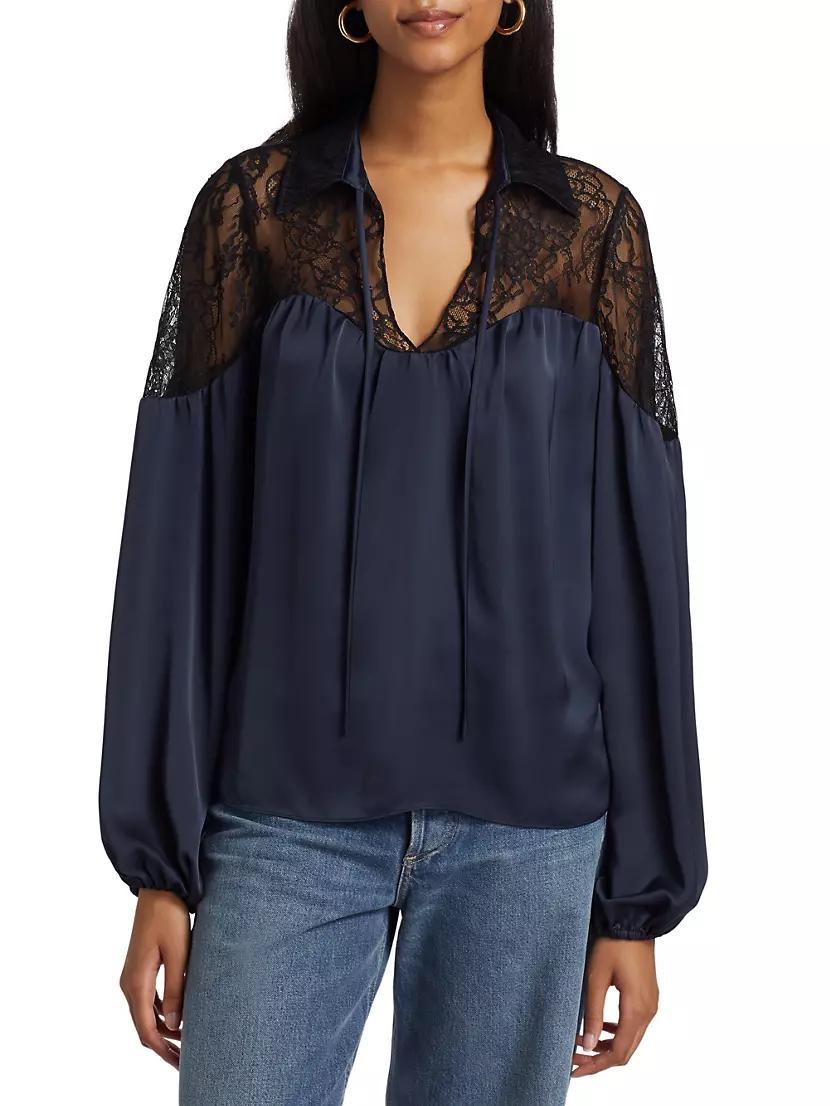 Rosemary Lace-Trimmed Blouse Product Image