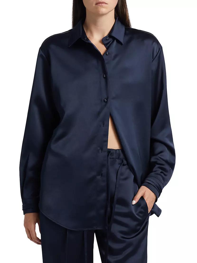 Raven Satin Long-Sleeve Shirt Product Image