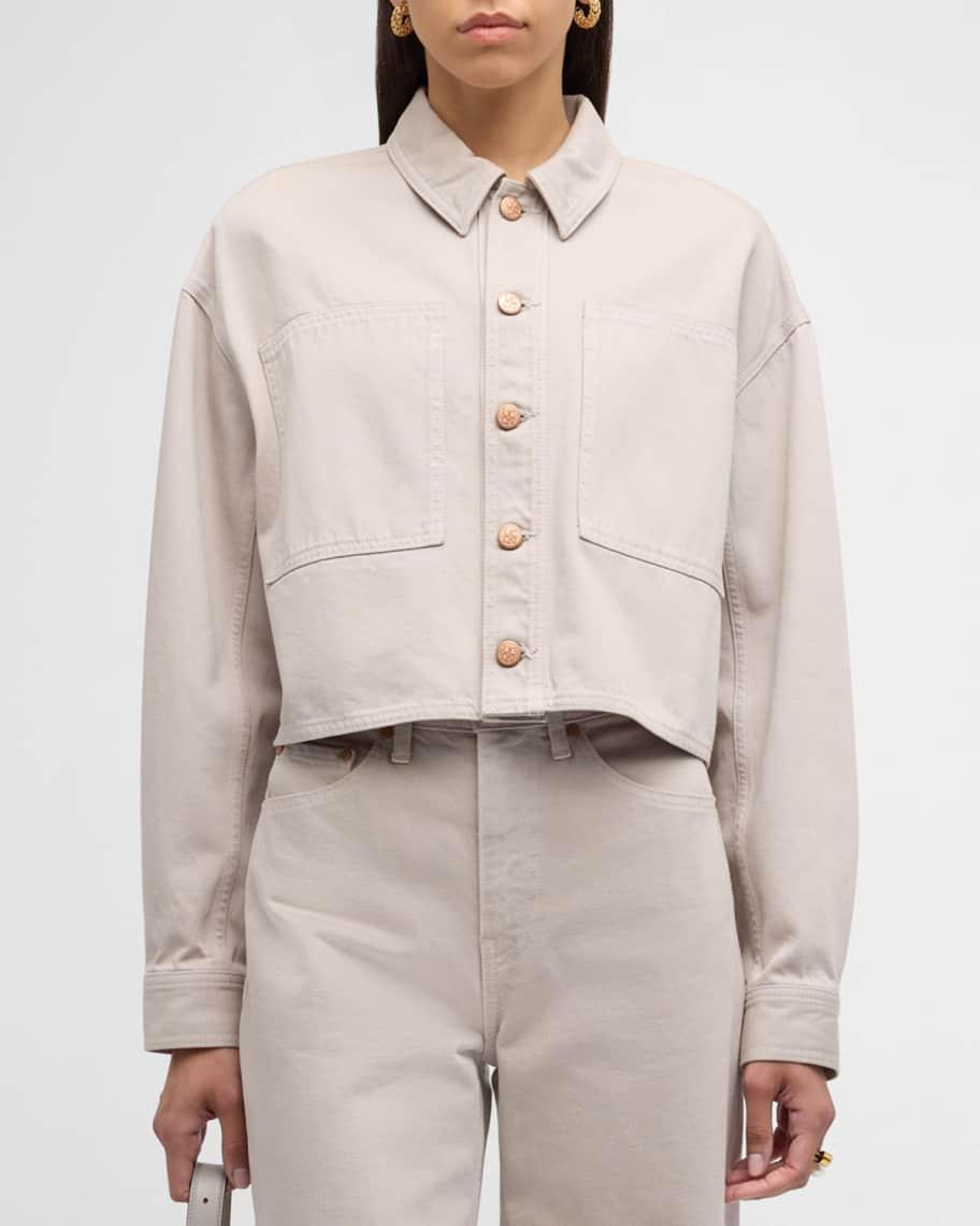 The Bobbi Cropped Cotton Denim Jacket Product Image