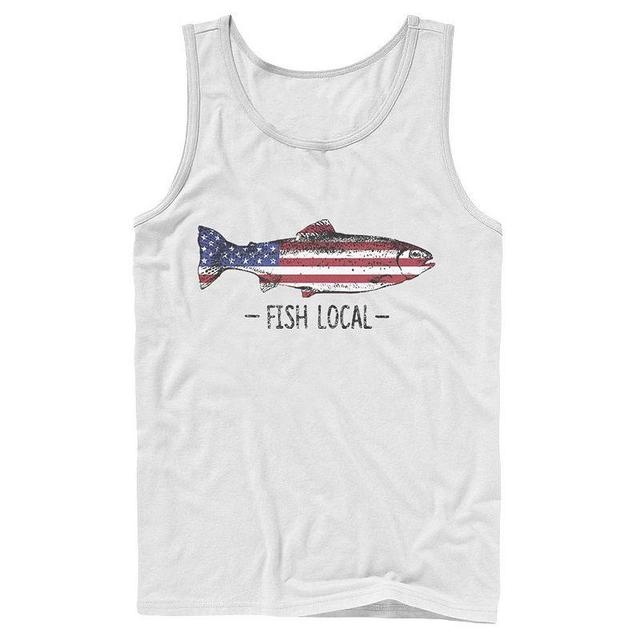 Mens Fish Local Americana Tank Top Grey Product Image