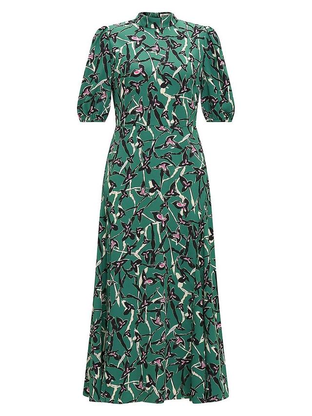 Womens Nella Floral Fit & Flare Midi-Dress Product Image