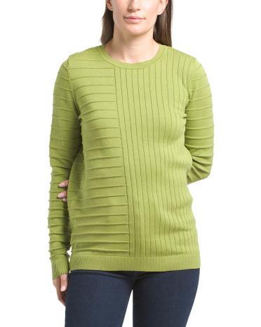 Pima Cotton Textured Ribbed Sweater for Women Product Image