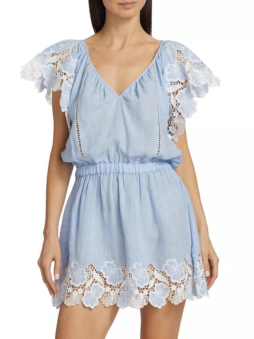 Rya Linen Lace-Trimmed Minidress Product Image