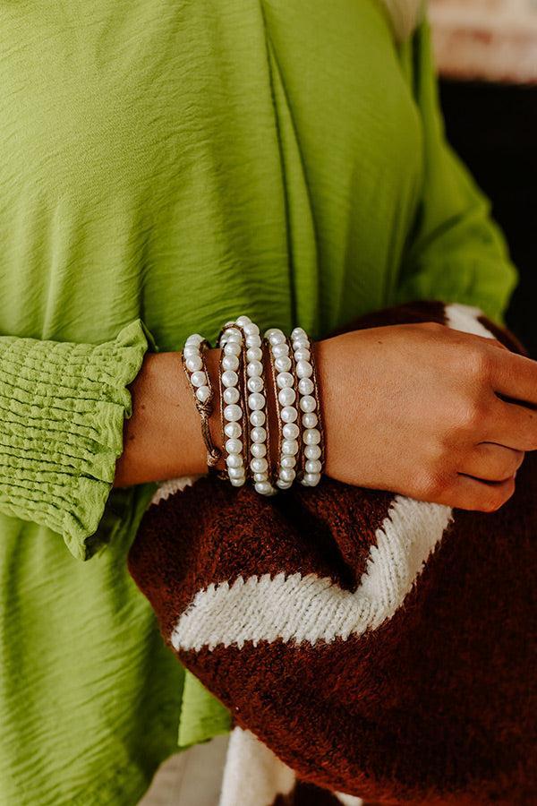 Paris Dreamer Faux Pearl Wrap Bracelet Product Image