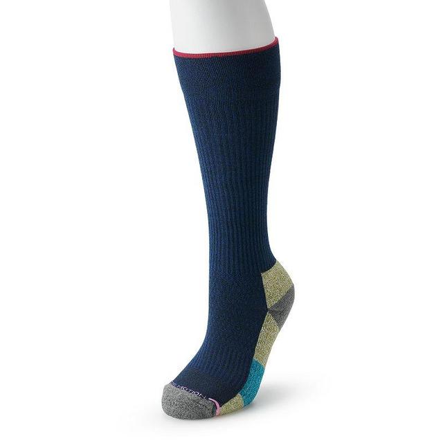 Womens Dr. Motion Knit Outdoor Compression Knee-High Socks Blue Marl Product Image