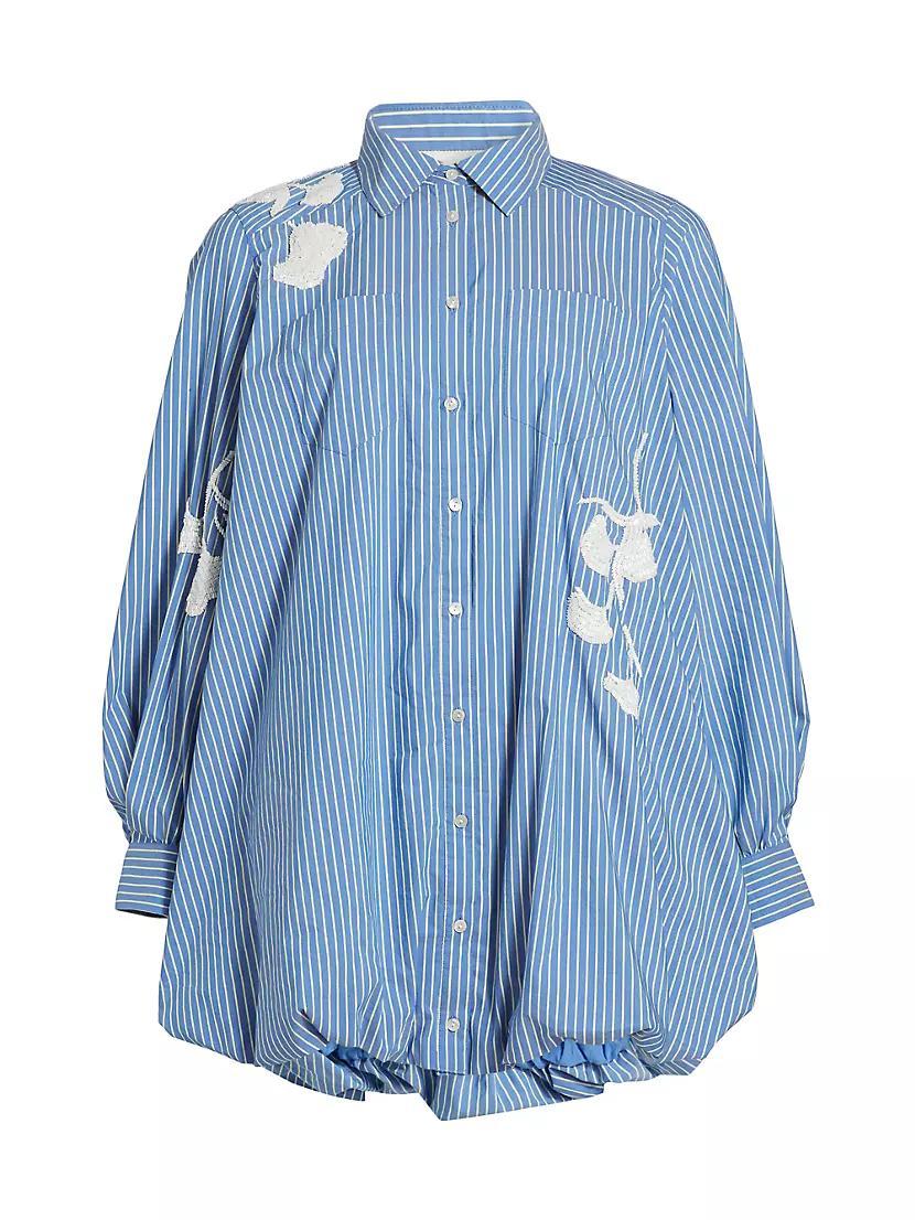 Sutton Embellished Pinstriped Shirtdress Product Image