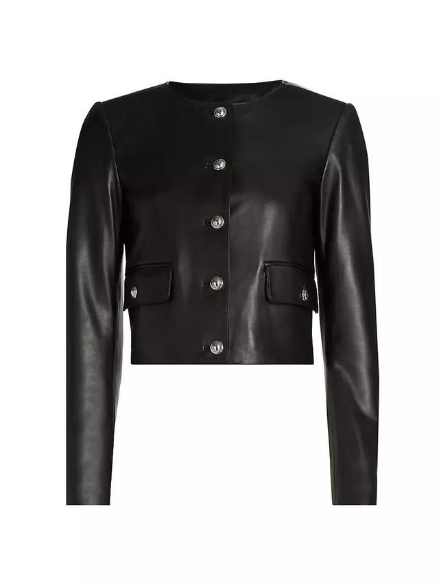 Cropped Leather Jacket Product Image