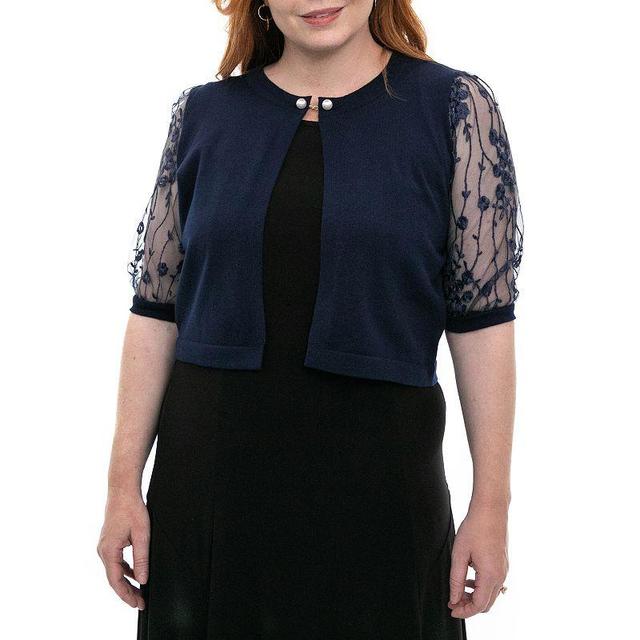 Womens Nina Leonard Embroidered-Sleeve Bolero Product Image