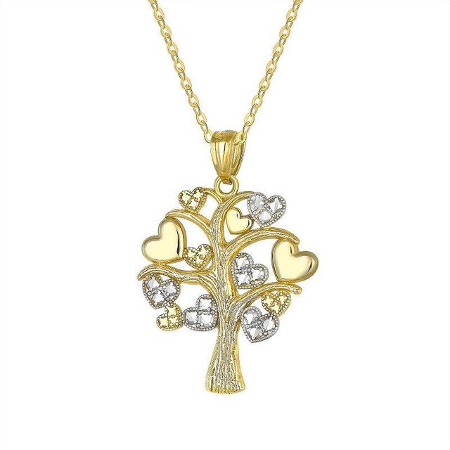 Taylor Grace Two Tone Heart Tree Of Life Pendant Necklace, Womens Product Image