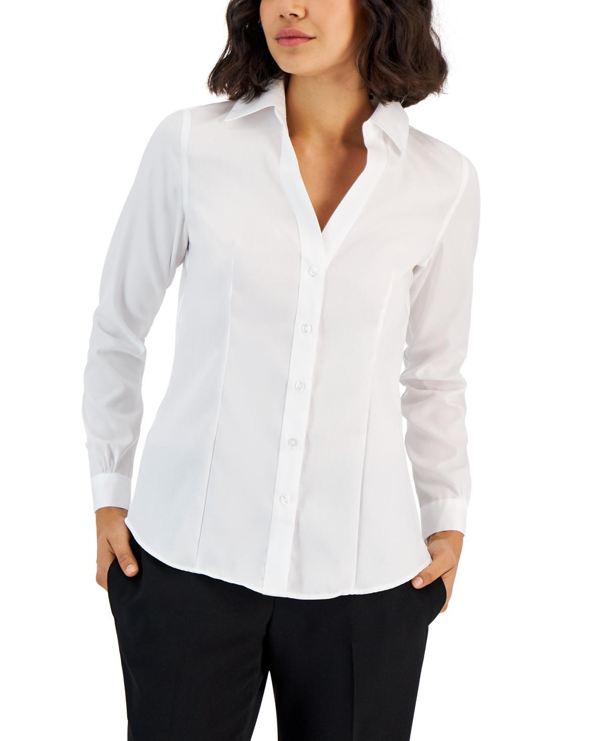 Jones New York Womens Easy Care Button Up Long Sleeve Blouse Product Image