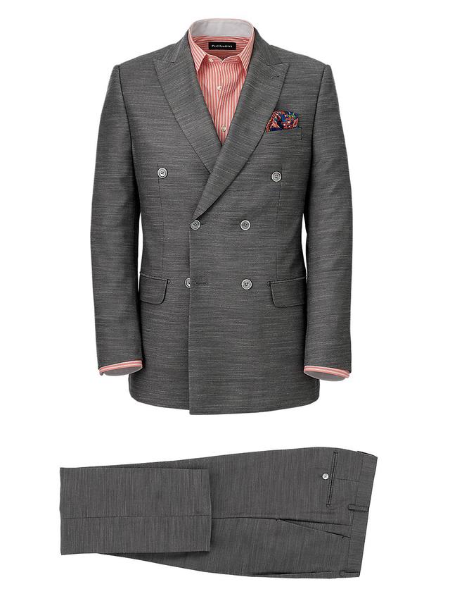 Performance Blend Double Breasted Peak Lapel Suit - Charcoal Product Image