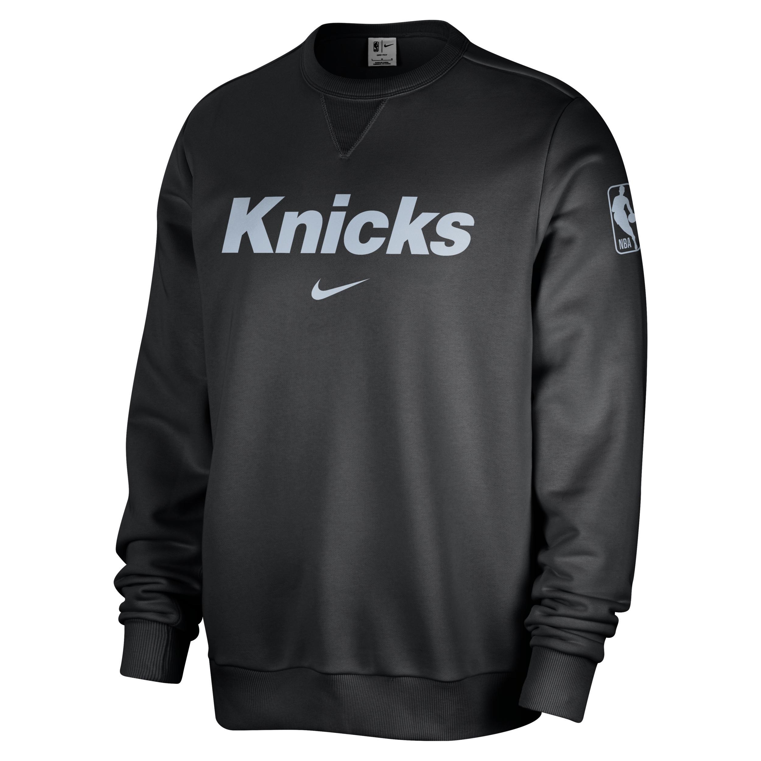 New York Knicks Standard Issue Nike Mens Dri-FIT NBA Crew-Neck Sweatshirt Product Image