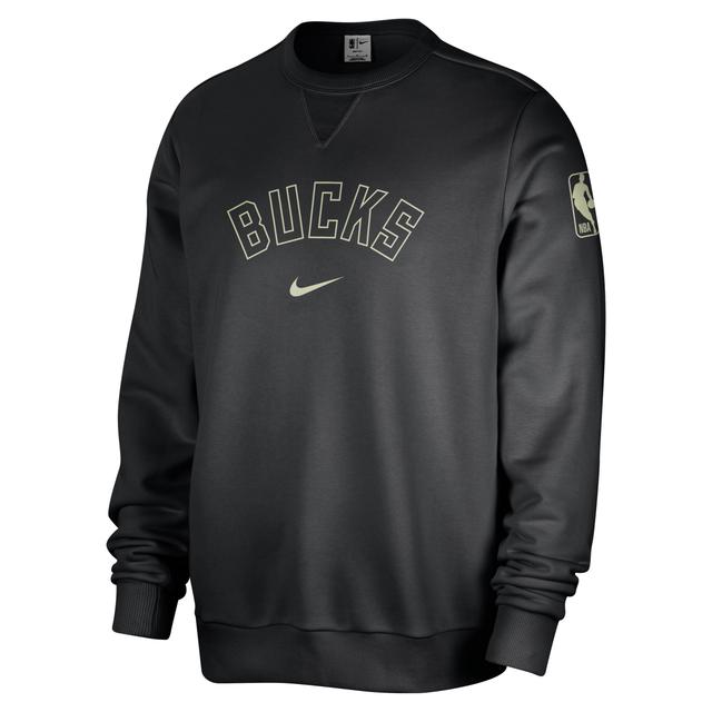 Milwaukee Bucks Standard Issue Nike Mens Dri-FIT NBA Crew-Neck Sweatshirt Product Image