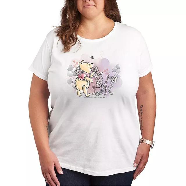 Disneys Winnie The Pooh Flowers Graphic Tee, Womens Product Image