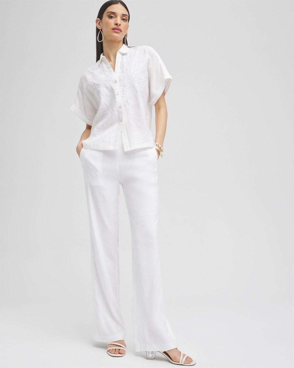 Wide Leg Linen Pants Product Image