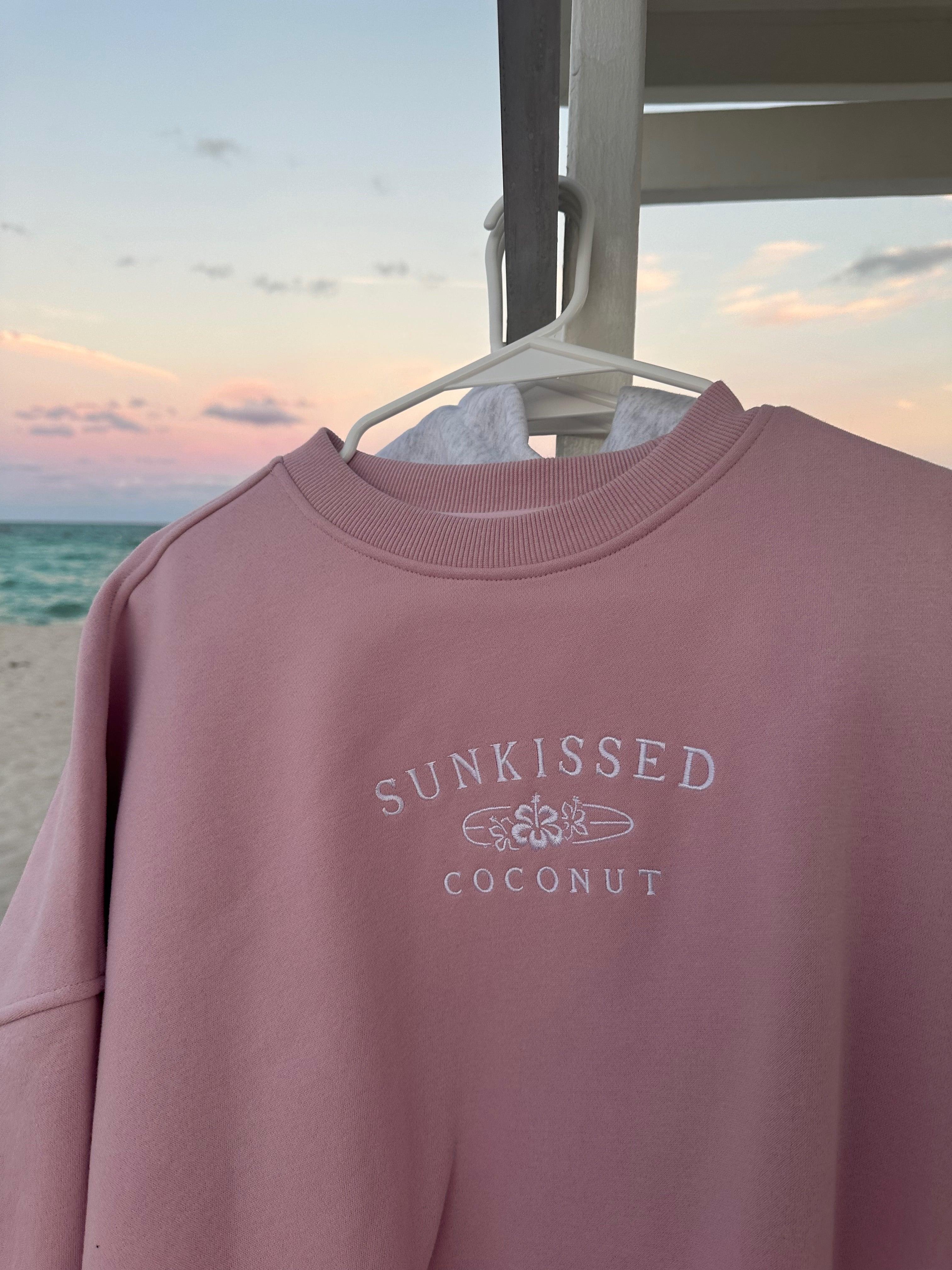 Mauve Mist Sunkissedcoconut Logo Embroider Sweatshirt Girls Product Image