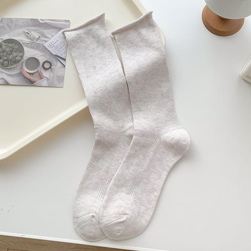 Plain Ribbed Socks / Set Product Image