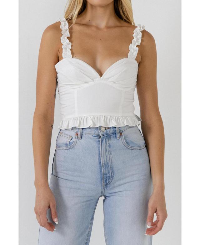 endless rose Womens Ruffle Detail Bustier Top Product Image