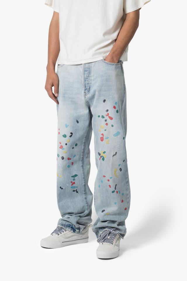 Ultra Baggy Chainstitch Denim - Light Blue Product Image