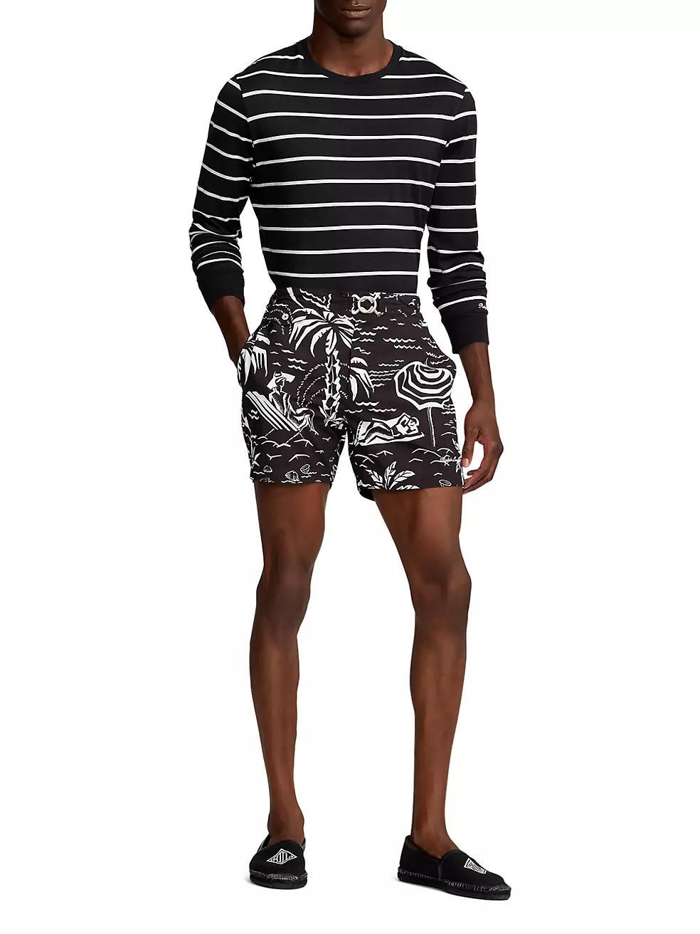 Mayfair Beach Scene Swim Trunks Product Image