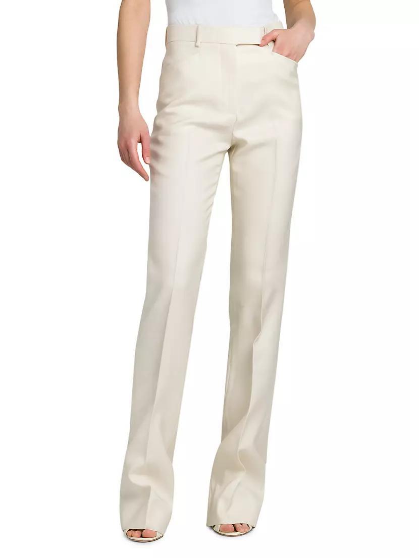 Womens Wool-Silk Twill Tailored Pants Product Image