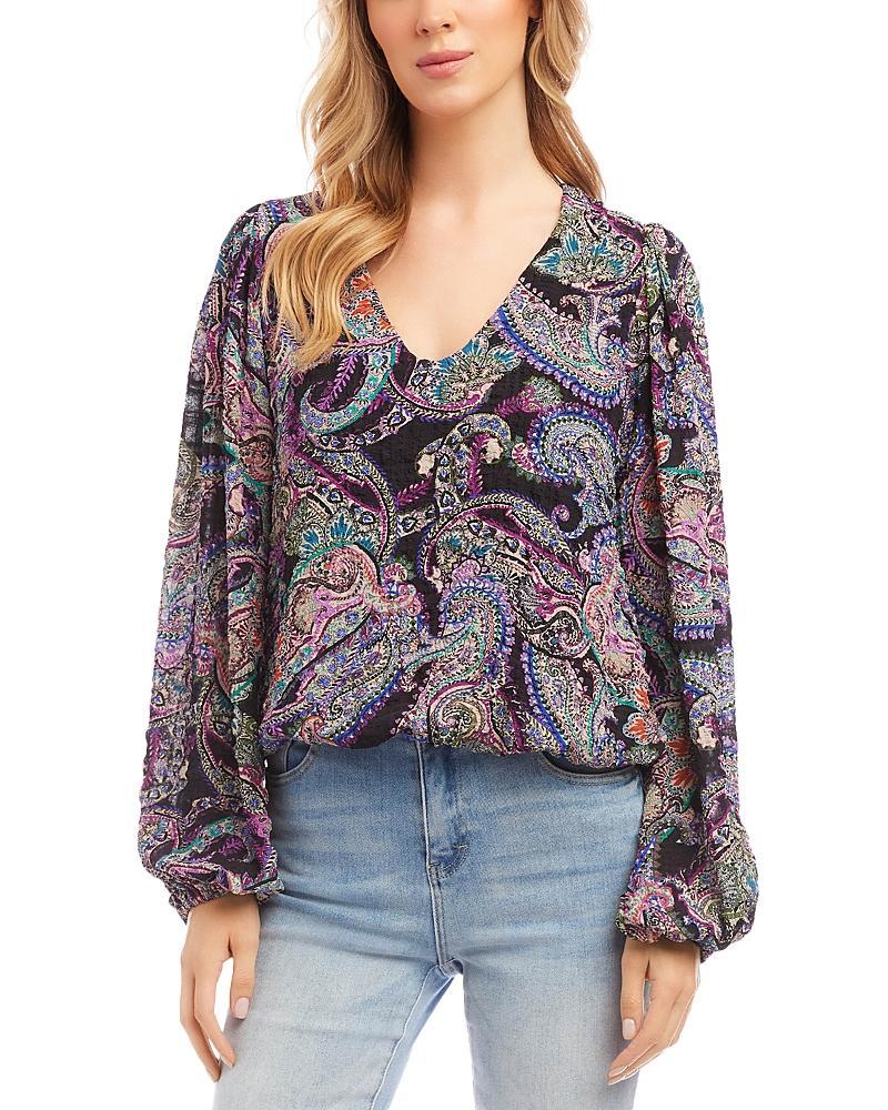 Karen Kane Paisley Print Blouson Top Product Image