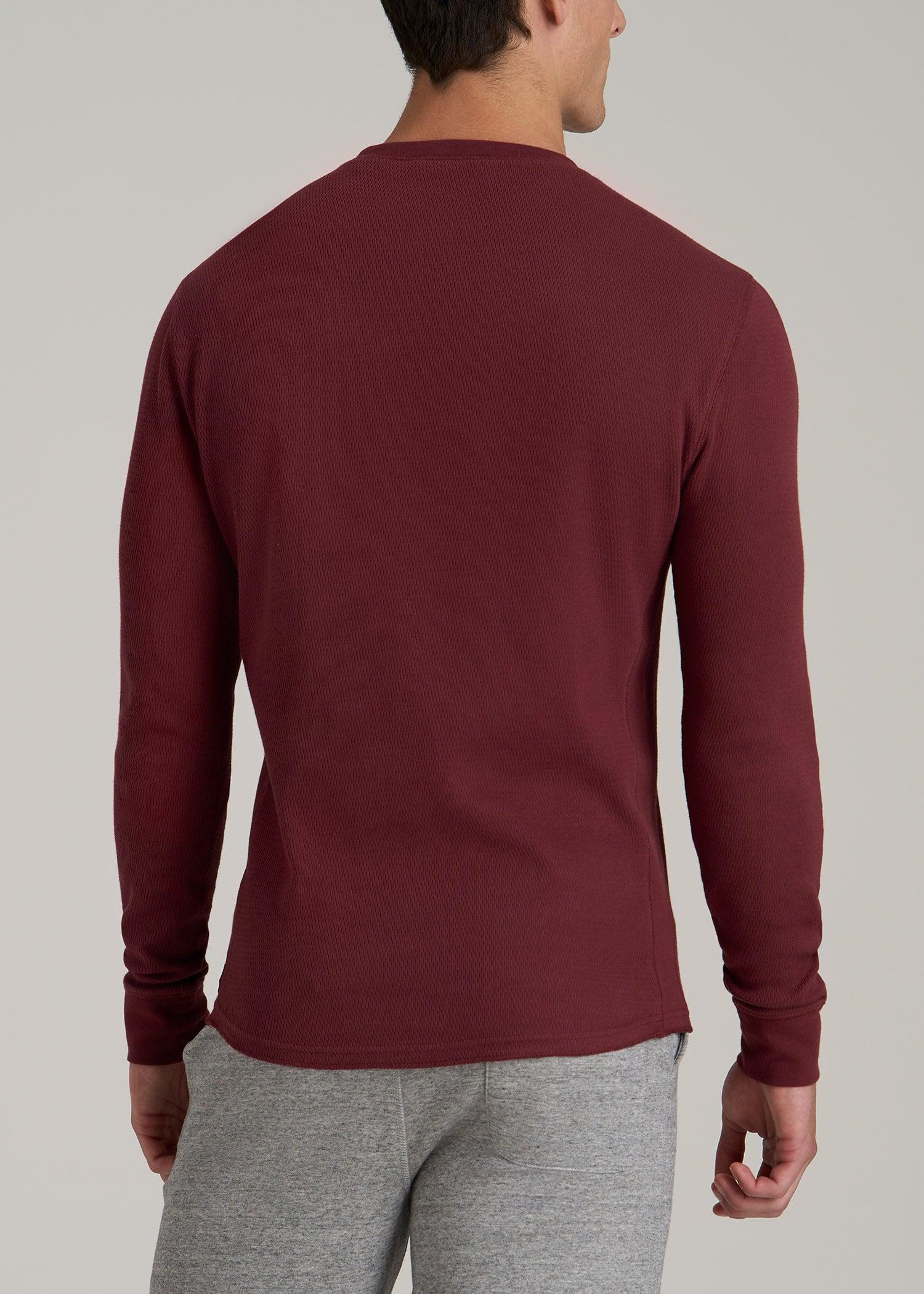 Double Honeycomb Thermal Crewneck for Tall Men in Red Ochre Product Image