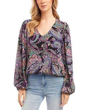 Karen Kane Paisley Print Blouson Top Product Image