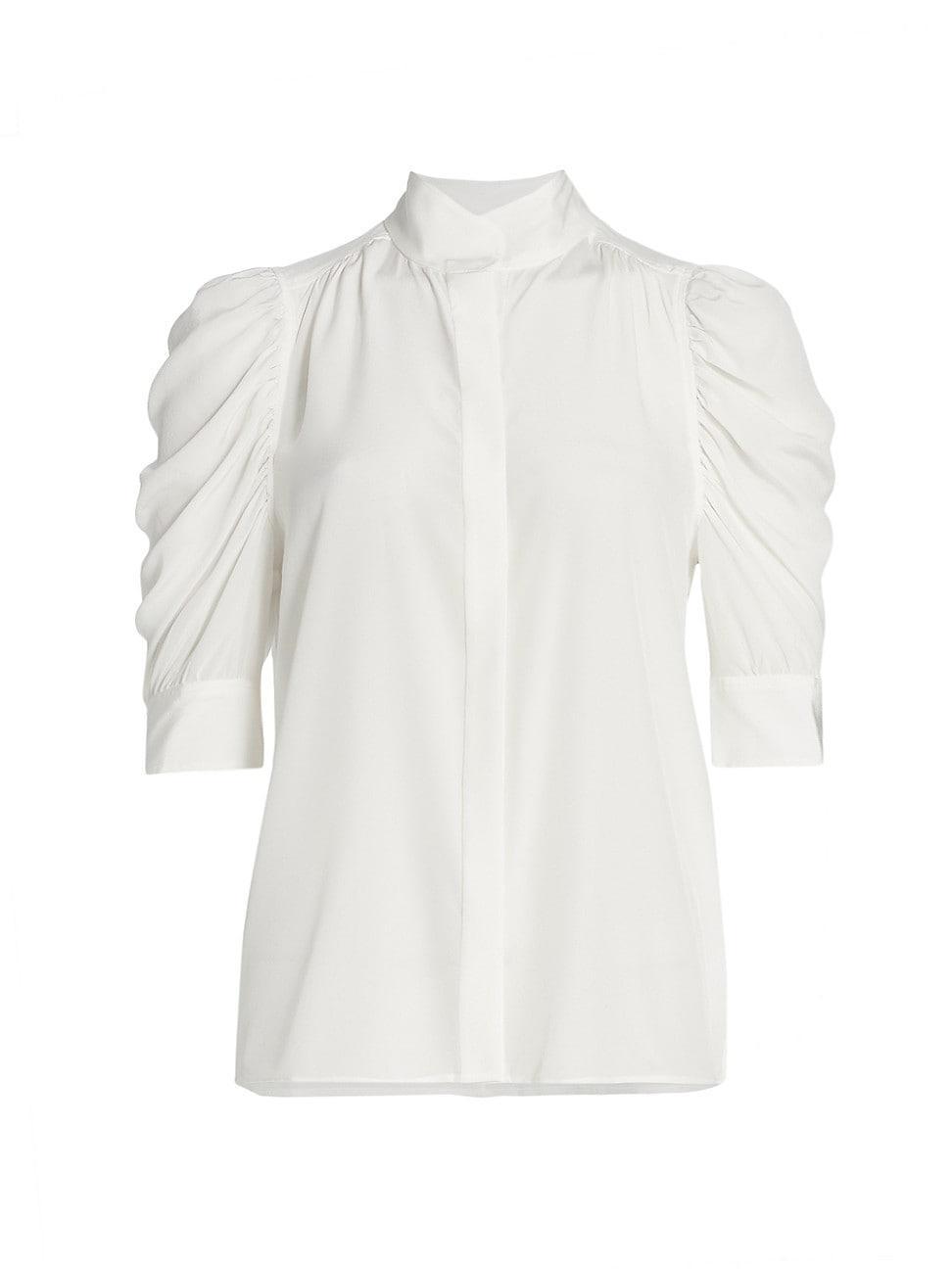 FRAME Gillian Puff Sleeve Silk Blouse Product Image