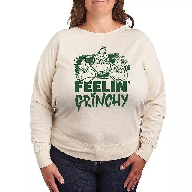 Plus Size Dr. Seuss Feelin Grinchy Lightweight French Terry Sweatshirt, Womens Product Image