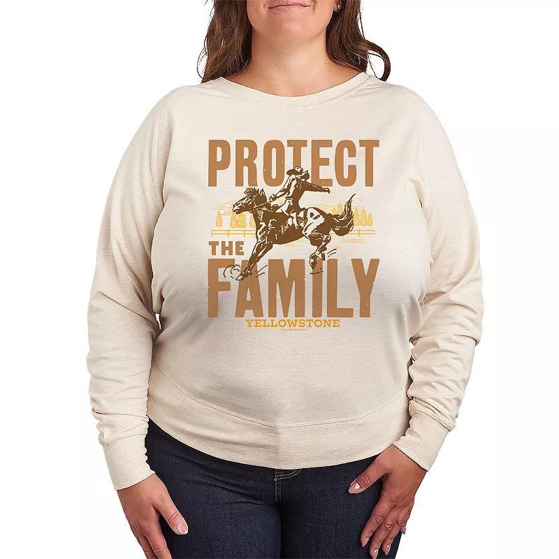 Plus Size Yellowstone Protect The Family Lightweight French Terry Sweatshirt, Womens Product Image