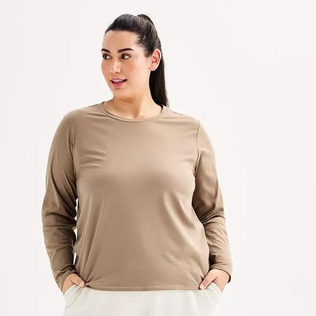 Plus Size Tek Gear Essential Soft Long Sleeve Tee, Womens Product Image