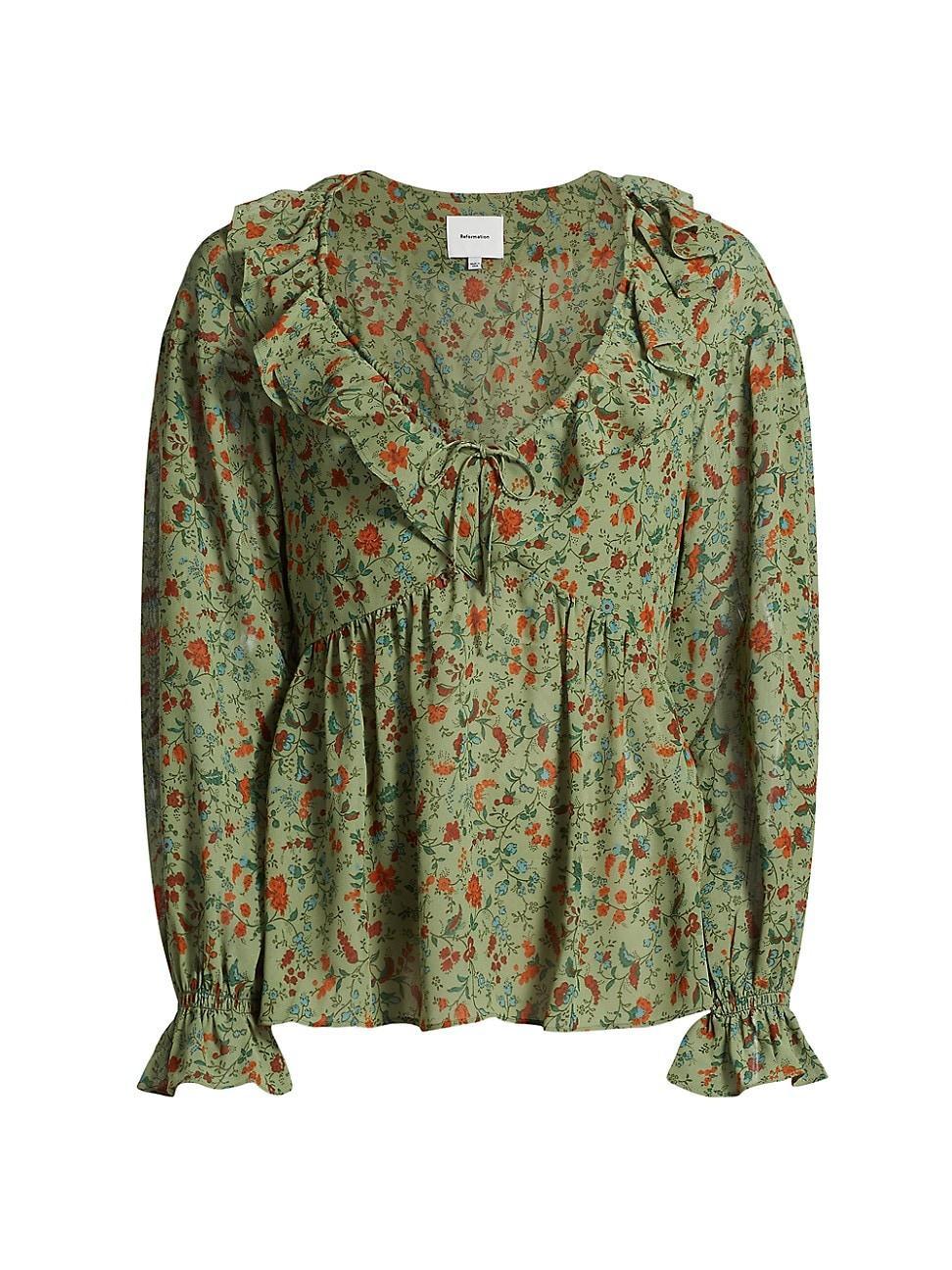 Womens Wyn Floral Ruffled Top Product Image