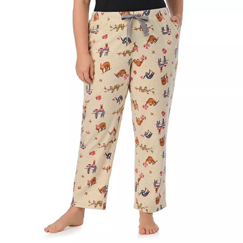 Plus Size Cuddl Duds Minky Fleece Open Leg Pajama Pants, Womens Product Image