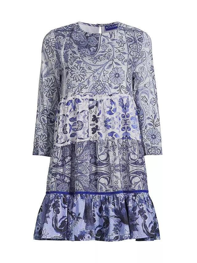 Rene Floral Cotton Tiered Minidress Product Image