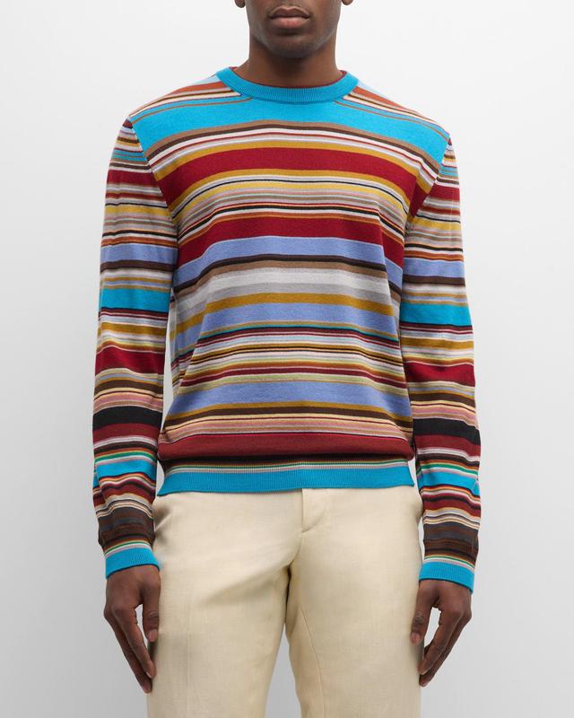 Mens Wool Stripe Crewneck Sweater Product Image