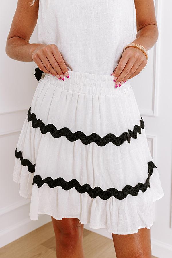 Summer Soiree Mini Linen-Blend Skirt In White Product Image