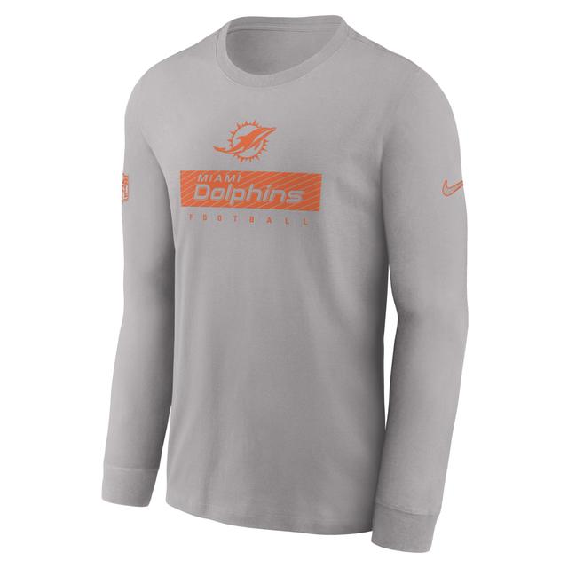 Miami Dolphins Sideline Team Issue Nike Men's Dri-FIT NFL Long-Sleeve T-Shirt Product Image