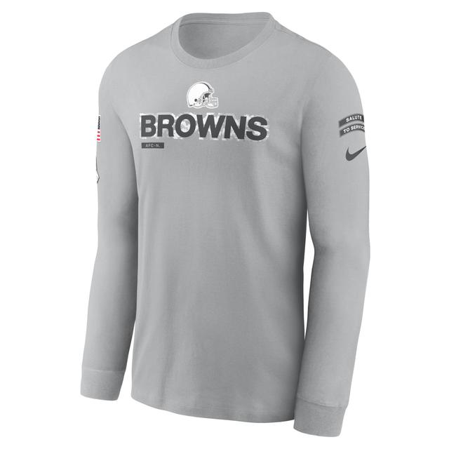 Cleveland Browns Salute to Service Mascot Edge Legend Men's Nike NFL Long-Sleeve T-Shirt Product Image