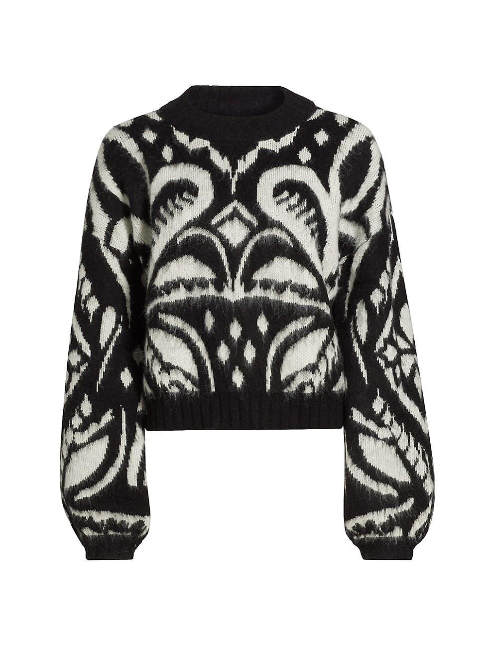 Womens Pineapple Ikat Knit Crewneck Sweater Product Image