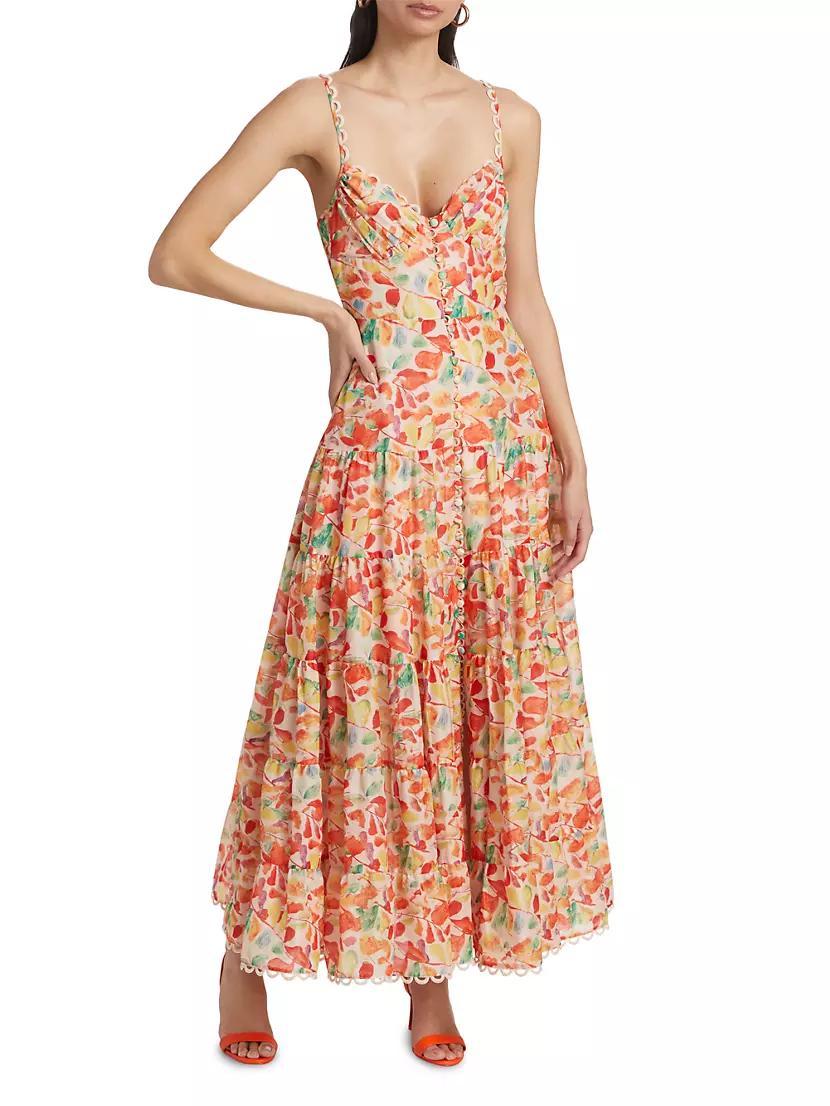 Tazia Floral A-Line Midi-Dress Product Image