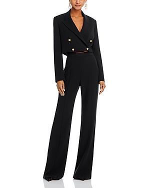 Black Halo Hugo Crop Blazer & High Waist Flare Pants Product Image