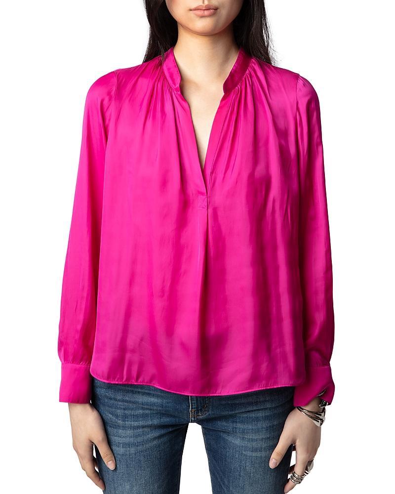 Womens Tink Relaxed-Fit Satin Shirt Product Image